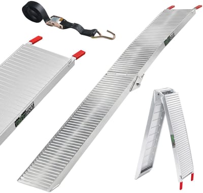 TRUTZHOLM 1 x aluminium oprijplaat 205 cm 340 kg laadvermogen opvouwbaar antislip laadklep met groeven