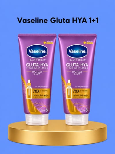 Vaseline Gluta-HYA Duo Pack – Verhelderende & Hydraterende Lichaamsverzorging Set – Verrijkt met Glutathion en Hyaluronzuur – Helpt Donkere Vlekken te verminderen, Egaliseert de Huidtint & Geeft een Zachte, Stralende & Gezonde Huid