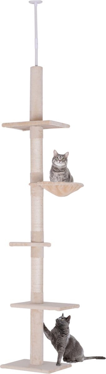 PawHut kattenboom - krabboom - met sisalpalen in hoogte verstelbaar