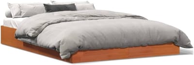 Houten Bedframe - Platformbed Hout - Slaapkamer Inrichting - Massief Grenenhout Constructie - 160x200cm - Wax Bruin