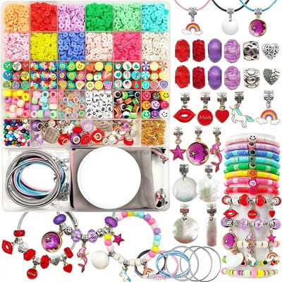 Set voor het maken van bedelarmbanden - 2400 kralen voor het maken van bedeljuwelen - Verjaardags- en kerstcadeaus voor meisjes van 5-12 jaar