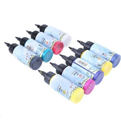 9 Kleuren Schilderen Verf Acrylverf Schilderen Pigment DIY Kunst TekenbenodigdhedenA7009 Glasverf white
