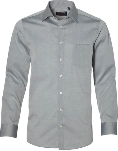 CASA MODA comfort fit overhemd - grijs - Strijkvrij - Boordmaat: 41 (EU maat: L)