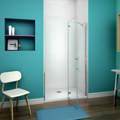 76x195cm, 6mm nano veiligheidsglas, vouwdeur douchedeur met een vastdeur