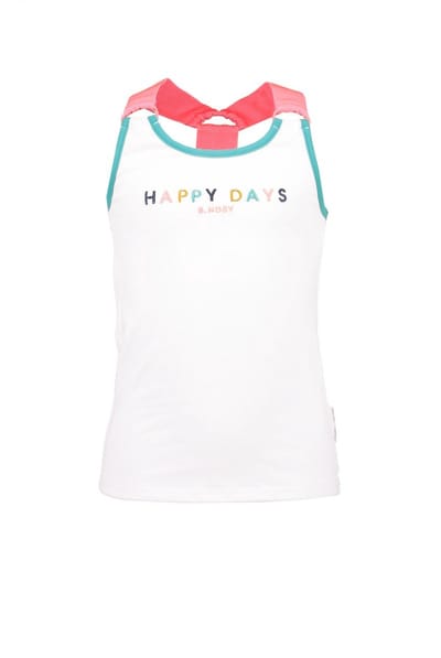 B-Nosy Meisjes t-shirts & polos B-Nosy Girls tanktop with contrast straps Snow White 110