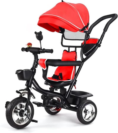 Kinder driewieler - Loopfiets peuter - Leren fietsen - Modulair ontwerp - 4-in-1 - Rood