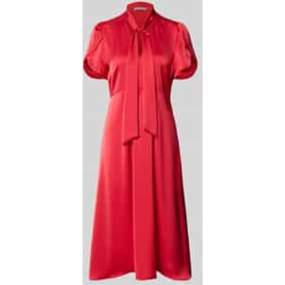 Midi-jurk met V-hals en Strik