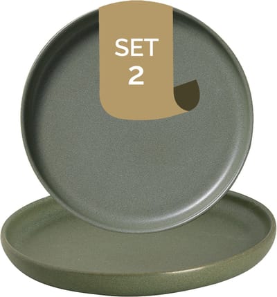 Palmer - Sandy Loam - Bord - 2 stuks - ø 17 cm - Groen - Stoneware - Bordenset