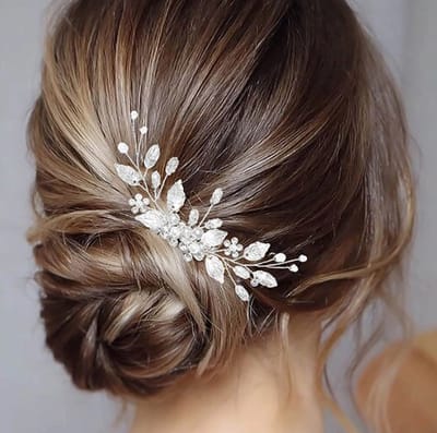Actie4you® - Haarspeld Bruiloft - Bloem parel Hoofdtooi - Bruids Kristal Blad - Diadeem - Haaraccessoires voor Vrouwen en Meisjes - Zilver
