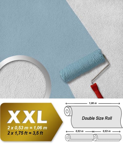 Behang textiel look EDEM 80379BR60 vliesbehang structuurbehang overschilderbaar reliëfbehang XXL-behang wit 26,50 m2