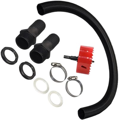 Regenton Overloopset - Waterafvoer Set - Tuinieren Waterbeheer - Duurzaam Materiaal - 3.2cm zonder taps - Grijs