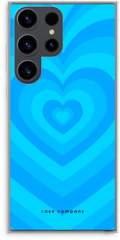 Case Company® - Hoesje geschikt voor Samsung Galaxy S23 Ultra hoesje - Hart Blauw - Soft Cover Telefoonhoesje - Bescherming aan alle Kanten en Schermrand