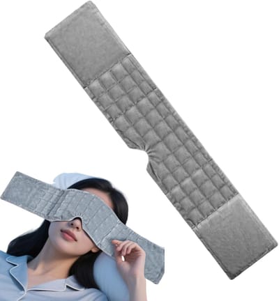 Slaap Ooghoezen - Verzwaarde Slaapmasker - Ontspanning Tijdens Reis - Lichtblokkerend Ontwerp - 65 x 13 cm - Zwart