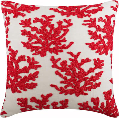 Decoratieve Kussenhoes - Kussensloop Sierkussen - Woonkamer Decoratie - Handgemaakt Katoen Linnen - 60 x 60 cm - Rood
