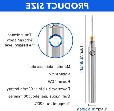 Draadloze Soldeerpen - Elektrische Soldeerbout - Elektronica Repareren - USB Oplaadbaar - 15 Watt - Zilver