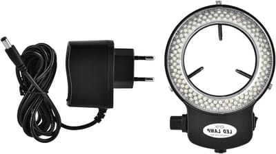 Verstelbare 144 LED Ringlicht voor Microscoop - Helderheid Instelbaar, Ideaal voor Camera en Industrieel Gebruik, Inclusief Voedingsadapter