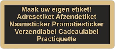 Adresetiket - zwart - gouden tekst - 250 stuks - 21x48mm - rechthoek - gepersonaliseerd - met eigen tekst