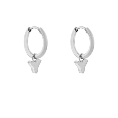 Essentialistics - Oorbellen minimalistisch dierentand - Zilver - Stainless steel (verkleurt niet) - Kliksluiting