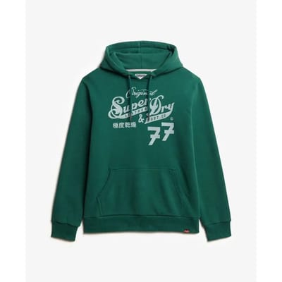 Superdry - Leather & Boot Co Script hoodie - Heren - Hoodies