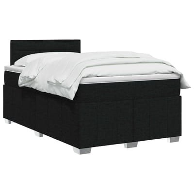 vidaXL - Boxspringbed - met - matras - met - hoofdeinde - Zwart - 120 - x - 190 - cm - Stof