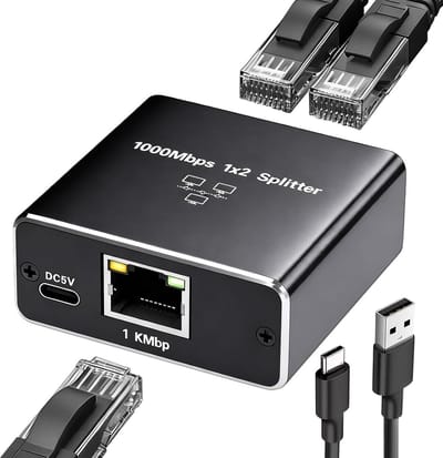 Gigabit Ethernet Switch met 2 Poorten RJ45 Splitter voor LAN Netwerk