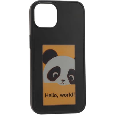 Coque de téléphone à écran à encre 3,52 pouces NFC Projection Affichage intelligent Coque de téléphone en TPU pour téléphones IOS 13 14 black