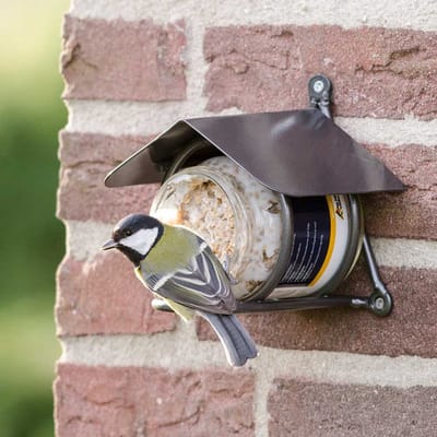CJ Wildlife Pindakaaspothouder voor Vogels - Wicklow - Metalen Vogelpindakaas Houder - Vogelvoederhuisje Pindakaas - Wandmodel - Grafietgrijs