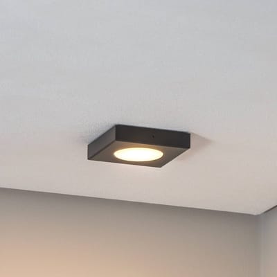 SIGMA Plafondlamp Hero, 12 x 12 cm, zwart, metaal, GX53