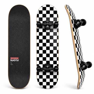 Suotu Skateboard - 80x20cm - ABEC-9 - 95A - schokabsorptie - Jongens - Meisjes - Volwassenen Skateboards