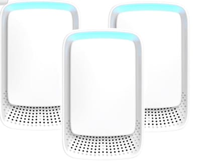 Plug-in luchtreiniger - Negatieve ionentechnologie - Stille werking voor thuisgebruik - Negatieve ionenluchtreiniger voor slaapkamer, kantoor, dierenkamer, badkamer, wit - 3-pack