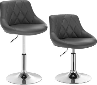 Barkrukken Set - Verstelbaar, Industrial en Grey met Barkrukken set van 1 - Voor Eetkamer, Keuken en Woonkamer