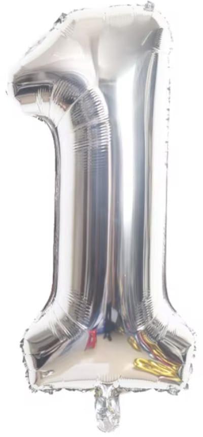New Age Devi - Cijferballon - Folieballon - 70cm - Zilver - Cijfer 1