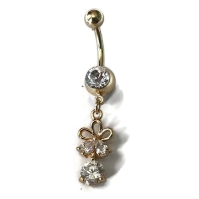Aramat Jewels | Piercings | Elegante Bloemen Navelpiercing staal | | | |10mm | Staal | Volwassenen | Verkleurd niet
