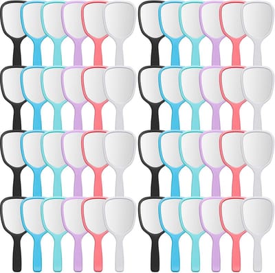 50x Handspiegel Compact met Handvat - Kleine Draagbare Make-up Spiegel voor Reizen en Dagelijks Gebruik