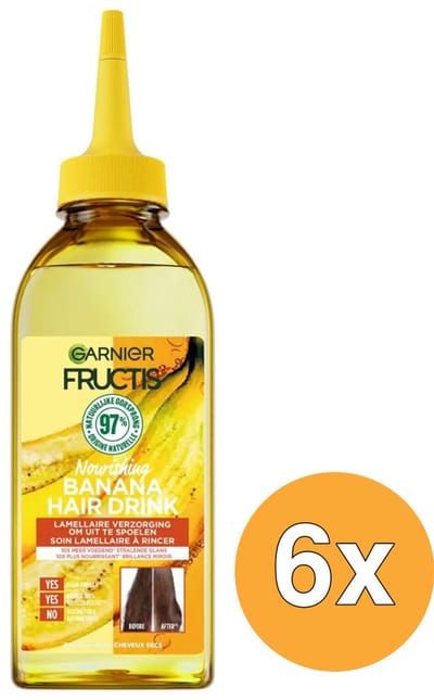 6x Garnier Fructis Hair Drink 200 ml Banana