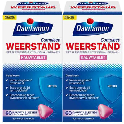 Davitamon Compleet Weerstand Hoog Gedoseerd Bosvruchten - 2 x 50 kauwtabletten - Voordeelverpakking