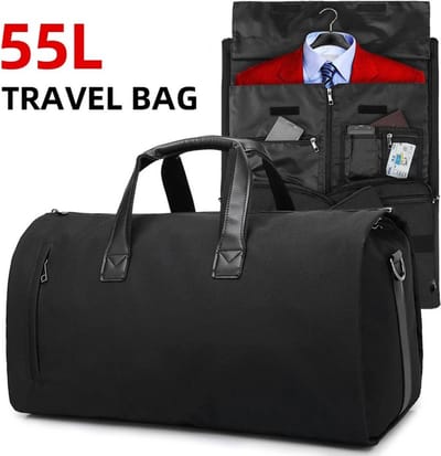 Blyx® - Weekendtas - Opvouwbare Reistas - Met Schoenenvak - Uitvouwbaar - Verstelbare en Afneembare Schouderriem - Grote Capaciteit - Travel Bag - Sporttas - Dames en Heren - (30x55cm) - Zwart