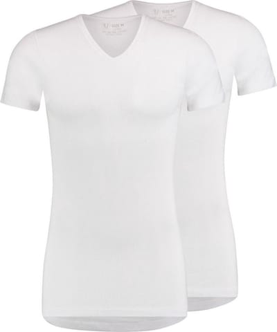 RJ Everyday 2-Pck Leeuwarden Regular V-Neck Wit S