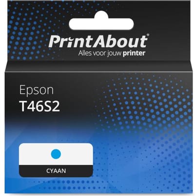 PrintAbout huismerk Inktcartridge T46S2 Cyaan Geschikt voor Epson