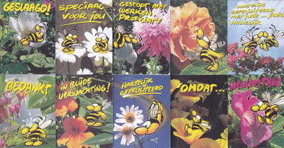 Bloemenkaartjes - 250 Stuks – Mini Kaartjes - 5 x 6.5 cm – Diverse Teksten – Bloemist - Kadootjes - BK-004