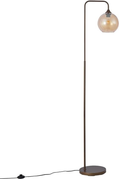 QAZQA sandra - Art Deco Vloerlamp | Staande Lamp - 1 lichts - H 160 cm - Brons - Woonkamer