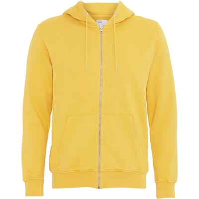 Hooded sweatshirt met rits Colorful Standard Classic Organic lemon yellow