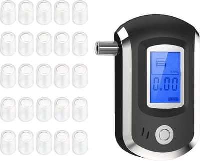 Digitale Alcoholtester – Alcoholtesters – Blaastest Alcoholmeter – Alcoholmeter – HD Display + 25 Mondstukjes – Geschikt voor o.a. Nederland, Frankrijk en België
