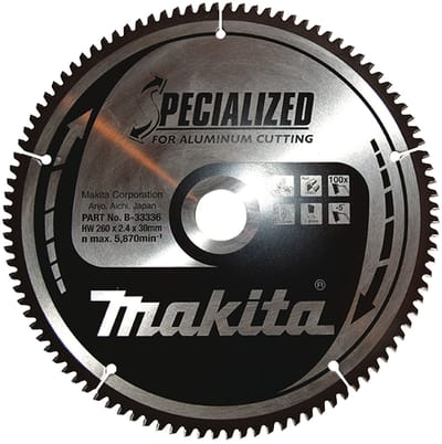 Makita Afkortzaagblad voor Aluminium | Specialized: Aluminium | Ø 260mm Asgat 30mm 100T - B-33336