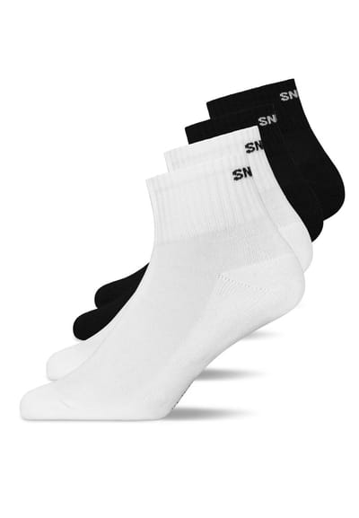 SNOCKS Retro Sokken â€“ Halfhoog â€“ 4 Paar â€“ Biologisch Katoen â€“ Versterkte Zool â€“ Comfortabel & Ademend â€“ Perfecte Pasvorm