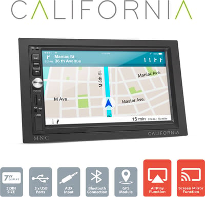 Dubbel DIN Autoradio 7 Inch - Android Autoradio Met Bluetooth - Screen Mirror & AirPlay - 4x50W - Touchscreen - USB, AUX - Handsfree Bellen - Multimedia Auto Radio