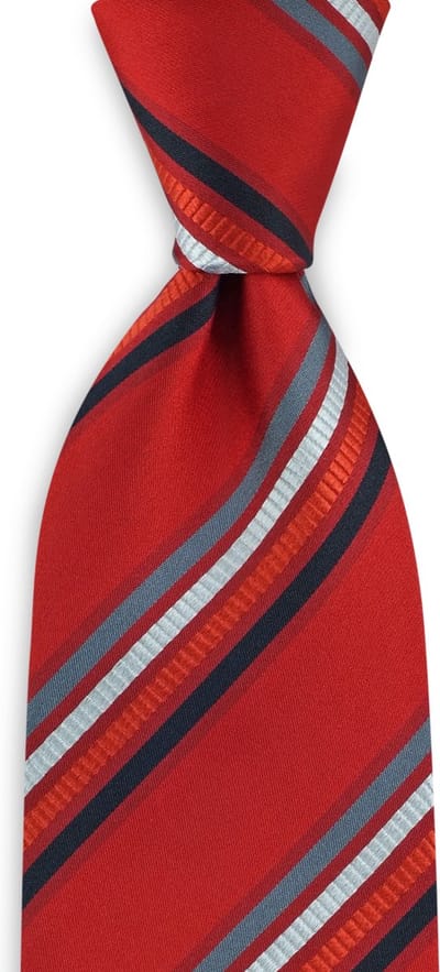 JB Collection - Stropdassen - stropdas London Connection - rood / grijs / marineblauw / wit