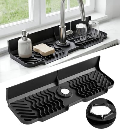 Kraanmat Siliconen - Afdruipmat Keuken - Schoon Aanrecht - Flexibele Opening - 45x14cm