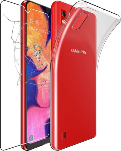 ebestStar - Hoes geschikt voor Samsung A10 Galaxy SM-A105F, Back Cover, Beschermhoes anti-luchtbellen hoesje, Transparant + Gehard Glas