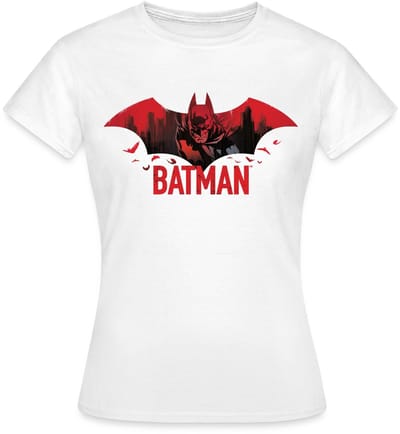 Batman Met Vleermuizen En Rood Batman-Logo T-Shirt Dames